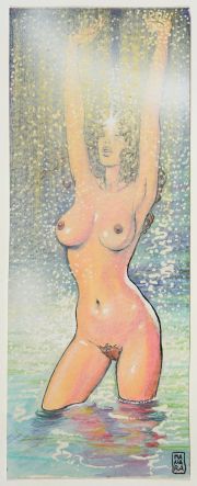 Manara Illustration... | Lot 43 - Manara Illustration à l’encre de Chine, à la gouache... | Tessier Sarrou