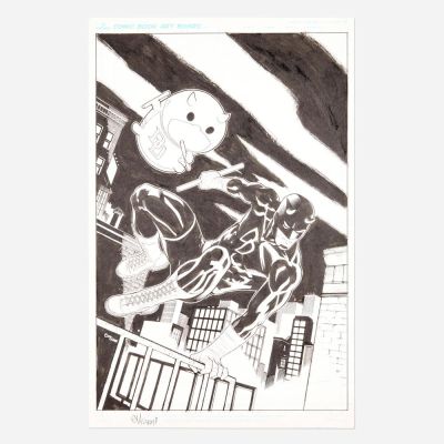 Lot 119 - Ed McGuinness, Daredevil #10 Tsum Tsum Takeover Variant Cover Original Art (Marvel Comics, 2016) | Landry Pop Auctions