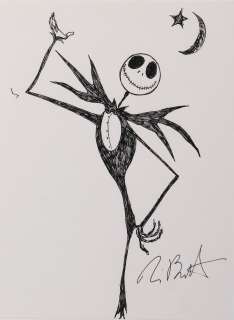  - Tim Burton signed drawing of â€œJack Skeletonâ€.