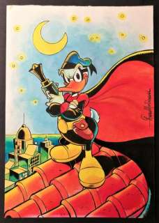 Paperinik - Lara Molinari - illustraz. orig. "Il Guardiano di Paperopoli" (cm 35x50) - Page volante - (2013) | Catawiki