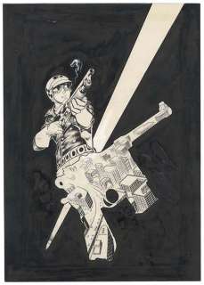 Mikiya Mochizuki <br> Autograph manuscript "Wild 7" bird‘s-eye view of the city and Hiha