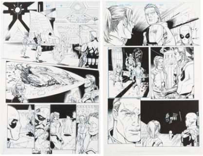 Ed Tadeo - Cable & Deadpool #27 Story Pages 8 and 19 Original Art (Marvel, 2006).