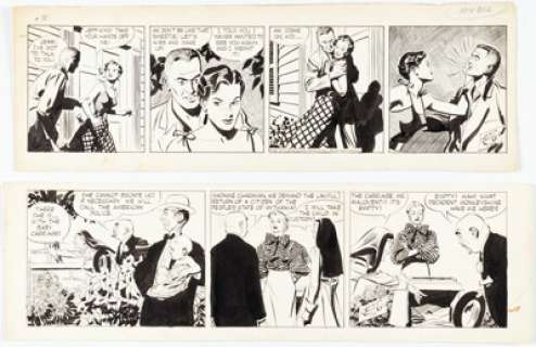Alex Raymond | Rip Kirby Comic Strip Original Art Group of 2 (King Features Syndicate, Inc., 1951-54).... (Total: 2 Original Art) | Heritage