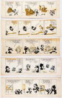 Oriolo, Joe | Joe Oriolo Felix the Cat Daily Comic Strip Original Art Group of 5 (King Features Syndicate, 1962-65). ... (Total: 5 Original Art) | Heritage