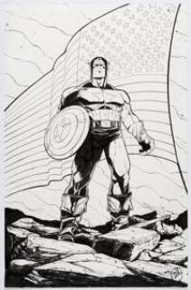 Marvel Artist - Joelle Jones - Captain America Illustration Original Art (undated)....