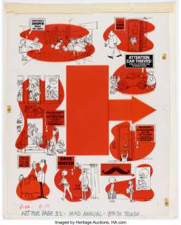 Aragonés, Sergio | Sergio Aragonés More Trash From MAD #9 "MAD Mischief Stickers" Illustration Original Art (EC, 1966).... | Heritage