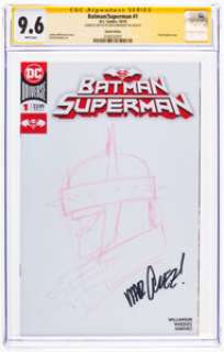 DC Artist - David Marquez Batman/Superman #1 Sketch Cover Edition - Signature Series Original Art (DC, 2019) CGC NM+ 9.6 White...