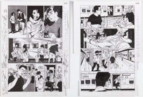 Radhakrishnan, Anand - Anand Radhakrishnan (as Anand R.K.) Grafity‘s Wall Graphic Novel Story Pages 107-108 Group of 2 Original Art (Dark... (Total: 2 Original Art)