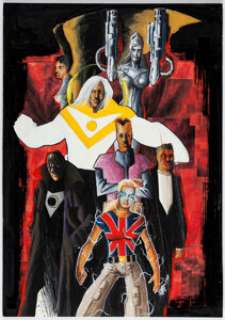 Unknown Superhero Comic Artist - Andrea Mozzato - The Authority Pin-Up Illustration Original Art (c. 2000s)....