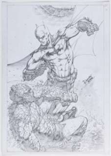 Unidentified artist - superhero sketches - Dheeraj Verma - Batman Illustration Original Art (undated)....