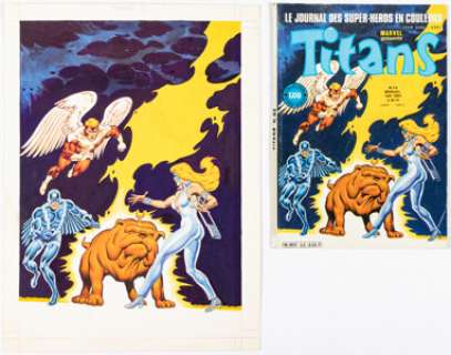 Frisano, Thomas - Thomas Frisano Titans #53 Cover Painting Original Art (Editions Lug, 1983)....