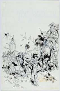 Morales, Rags - Rags Morales and Ken Branch Turok, Dinosaur Hunter #27 Splash Page 1 Original Art (Valiant, 1995)....