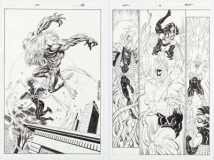 Sears, Bart - Bart Sears and Randy Elliott Spider-Woman Cover and Story Page Original Art (Marvel, 2000).... (Total: 2 Original Art)