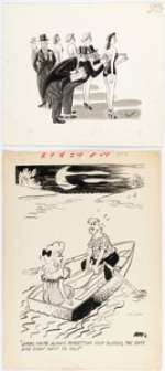 Gag Cartoonist - Herc Flicklen, Bo Brown, and Others - Single Panel Gag Cartoonist Illustration Original Art Group of 6 (1951-1962).... (Total: 6 Original Art)