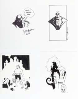Seda, Kelley - Kelley Seda, Shawn Crystal, Dawn Brown, and Jeremy Haun - Hellboy Sketches Original Art Group of 4 (1990s-2000s).... (Total: 4 Original Art)