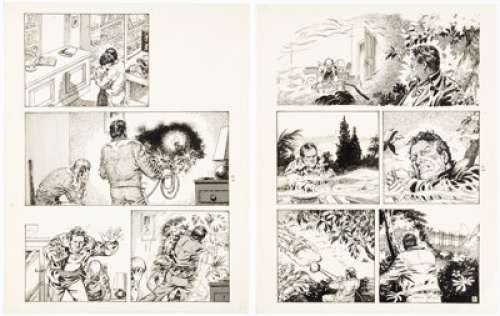 L‘Eternauta - Francisco Solano Lopez, Oswal, and Mario Adalberto Morhain Suarez #4 Story Pages 7-8 Original Art (EPC... (Total: 2 Original Art)