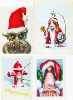 Mick McGinty - Unusual Santa Claus Paintings Original Art (c. 1990). (Total: 4 Original Art) | Heritage