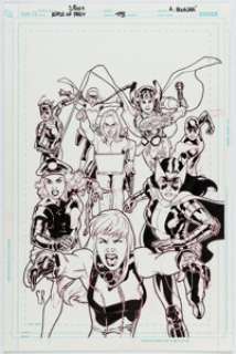 Stéphane Roux Birds of Prey: Blood and Circuits Cover Original Art (DC, 2007). | Heritage