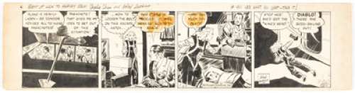 Alfred Andriola Charlie Chan Daily Comic Strip Original Art dated 2-7 (McNaught Syndicate, c. 1940s).