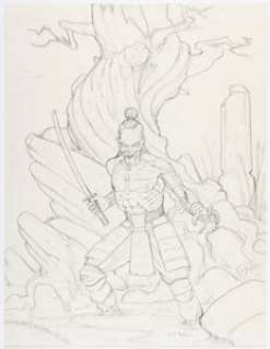 Gerald Brom - Zombie Samurai Preliminary Illustration Original Art (undated).