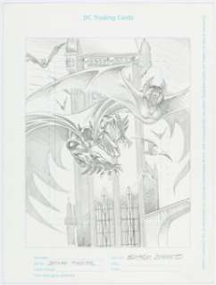 Eduardo Barreto Batman Forever Metal #37 "Fly By Night" Trading Card Illustration Original Art (Fleer, 1995). | Heritage