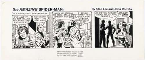 John Romita Sr. The Amazing Spider-Man Daily Comic Strip Original Art dated 3-8-79 (Marvel Comics/Register & Tribune Syndicate Inc., 1979). | Heritage