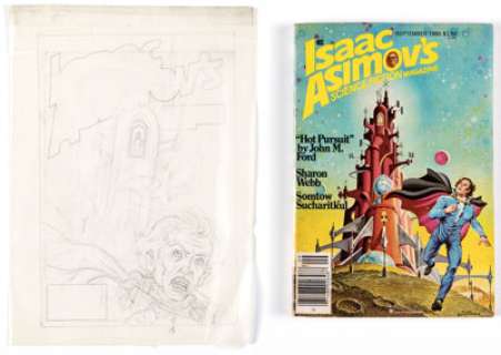 Alex Schomburg Isaac Asimov’s Science Fiction Magazine #31 September-1980 Unused Preliminary Original Art (Davis Publications, 1980). (Total: 2 Items) | Heritage