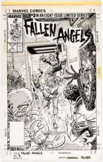 Kerry Gammill and Tom Palmer Fallen Angels #3 Unpublished Cover Original Art (Marvel, 1987). | Heritage