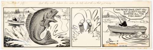 Al Smith Mutt and Jeff Daily Comic Strip Original Art dated 8-28-58 (Bell Syndicate, 1958).