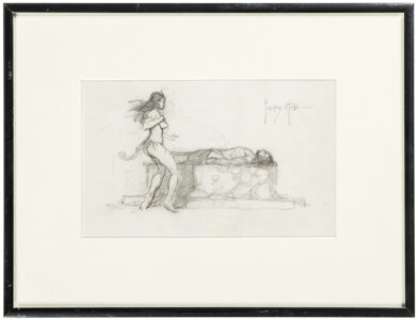 Frank Frazetta - Sacrificial Altar Sketch Original Art (undated). | Heritage