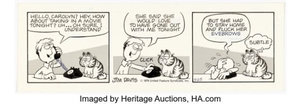 Jim Davis Garfield Daily Comic Strip Original Art dated 5-25-79 (United Feature Syndicate, 1979). | Heritage