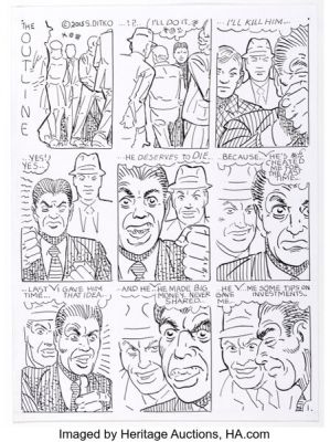 Steve Ditko #22 #22 Complete 5-Page Story Original Art (Robin Snyder and Steve Ditko, 2015). (Total: 5 Original Art) | Heritage