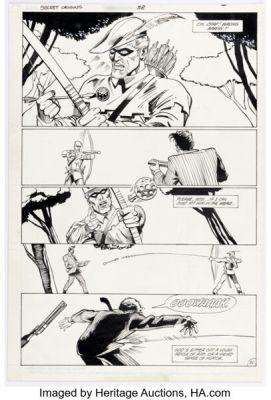 Hannibal King and Dick Giordano Secret Origins #38 Green Arrow Story Page 20 Original Art (DC, 1989).