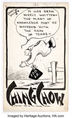 Sidney Smith Ching Chow Daily Single Panel Comic Strip Original Art dated 2-15-28 (Chicago Tribune, 1928).