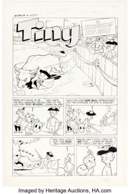 Warren Kremer (attributed) Little Audrey #38 Tiny Complete 5-Page Story Original Art (Harvey, 1954). (Total: 5 Original Art)