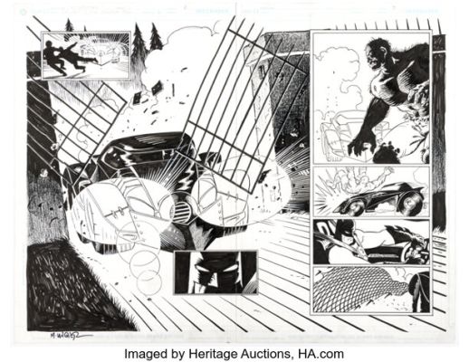 Matt Wagner Batman and the Monster Men #6 Double Page Spread 6-7 Original Art (DC, 2006). | Heritage