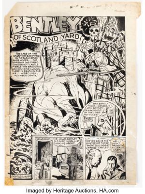 Paul Reinman Pep Comics #28 Bentley of Scotland Yard Story Page 1 Original Art (Archie, 1942). | Heritage