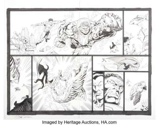 Mario Gully and Scott Koblish Marvel Adventures Hulk #6 Double Page Spread 20-21 Original Art (Marvel, 2008). (Total: 2 Items)
