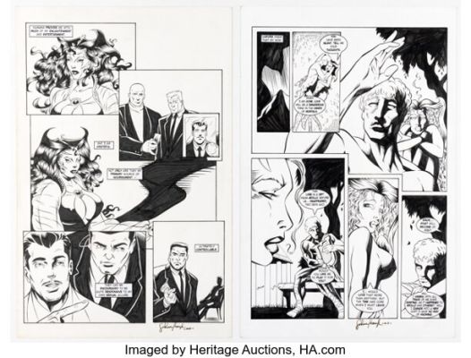 Rob Durham, Mats Engesten, and John Wycough Vamperotica Story Pages Original Art Group of 2 (Brainstorm, 1998-99). (Total: 2 Original Art)