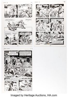 Angelo Todaro and Alberto Giolitti Turok, Son of Stone #109 Story Pages Original Art Group of 3 (Gold Key, 1977). (Total: 3 Original Art)