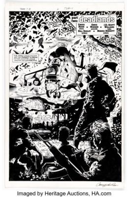 Chris Warner, John Dickenson (as J.D.), and Scott Williams Team 7 - Objective: Hell #2 Splash Page 1 Original Art (Image, 1995).