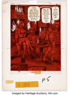 Harvey Kurtzman and Bill (Will) Elder Help! V2#2 "The Adventures of Goodman Beaver - Chapter IV: Goodman, Underwater" Story Page 6 Panel 5 Illustration Original Art (Warren, 1962). | Heritage