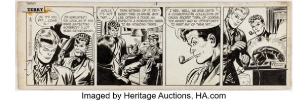 George Wunder Terry and the Pirates Daily Comic Strip Original Art dated 4-15-47 (Chicago Tribune- NY News Syndicate, 1947). | Heritage