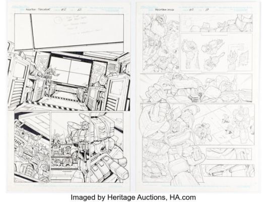 Marcelo Matere The Transformers: Megatron Origin #2 Story Pages Original Art Group of 2 (IDW, 2007). (Total: 2 Original Art) | Heritage