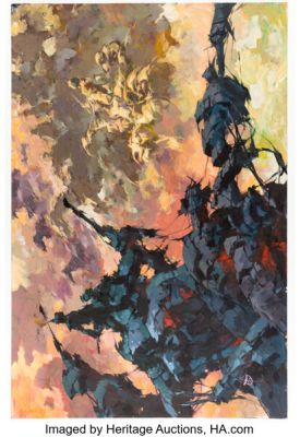 Alex Niño - Sci-Fi Warriors vs. Horseback Warriors Painting Original Art (2023). | Heritage
