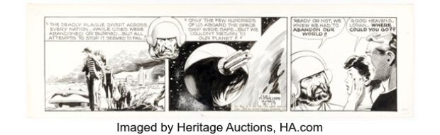 Al McWilliams Twin Earths Daily Comic Strip Original Art dated 2-17-62 (United Features, 1962).