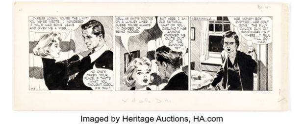David Wright Carol Day #418 Daily Comic Strip Original Art (London Daily Mail, 1958). | Heritage