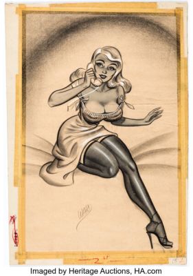 Bill Ward Breezy October 1955 Single Panel Gag Cartoon Illustration Original Art (Humorama, 1955). | Heritage
