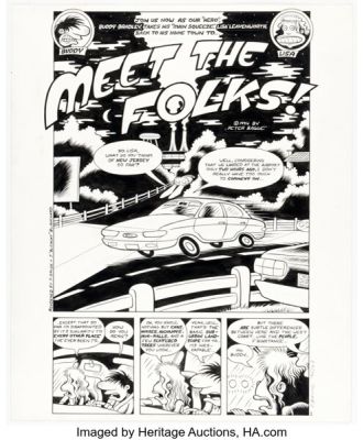 Peter Bagge and Jim Blanchard Hate #16 "Meet the Folks!" Story Page 1 Original Art (Fantagraphics, 1994).