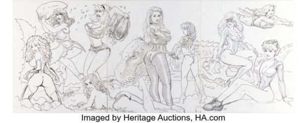 Budd Root - Comic Women Triptych Specialty Illustration Original Art (undated). (Total: 2 Original Art) | Heritage